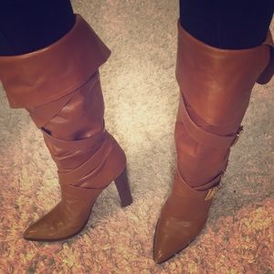 Louis Vuitton Brown Leather High Heel Boot 38.5
